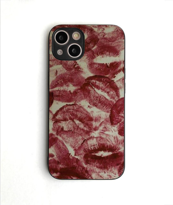 Lipstick Print Glass Case