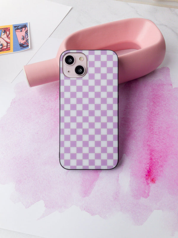 Lilac Checkered Glass case