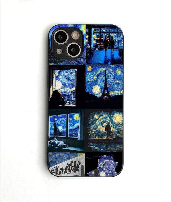 Multi Collage Stary Night Glass Case