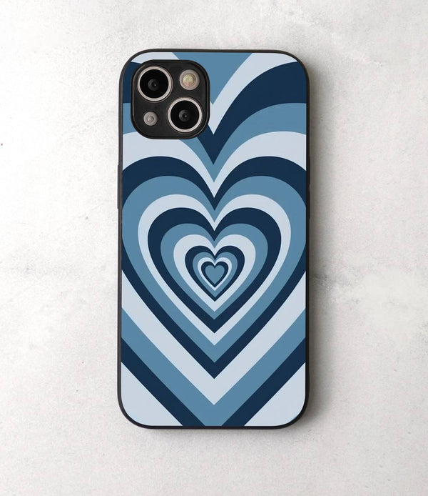 Blue Love Pattern Glass Case