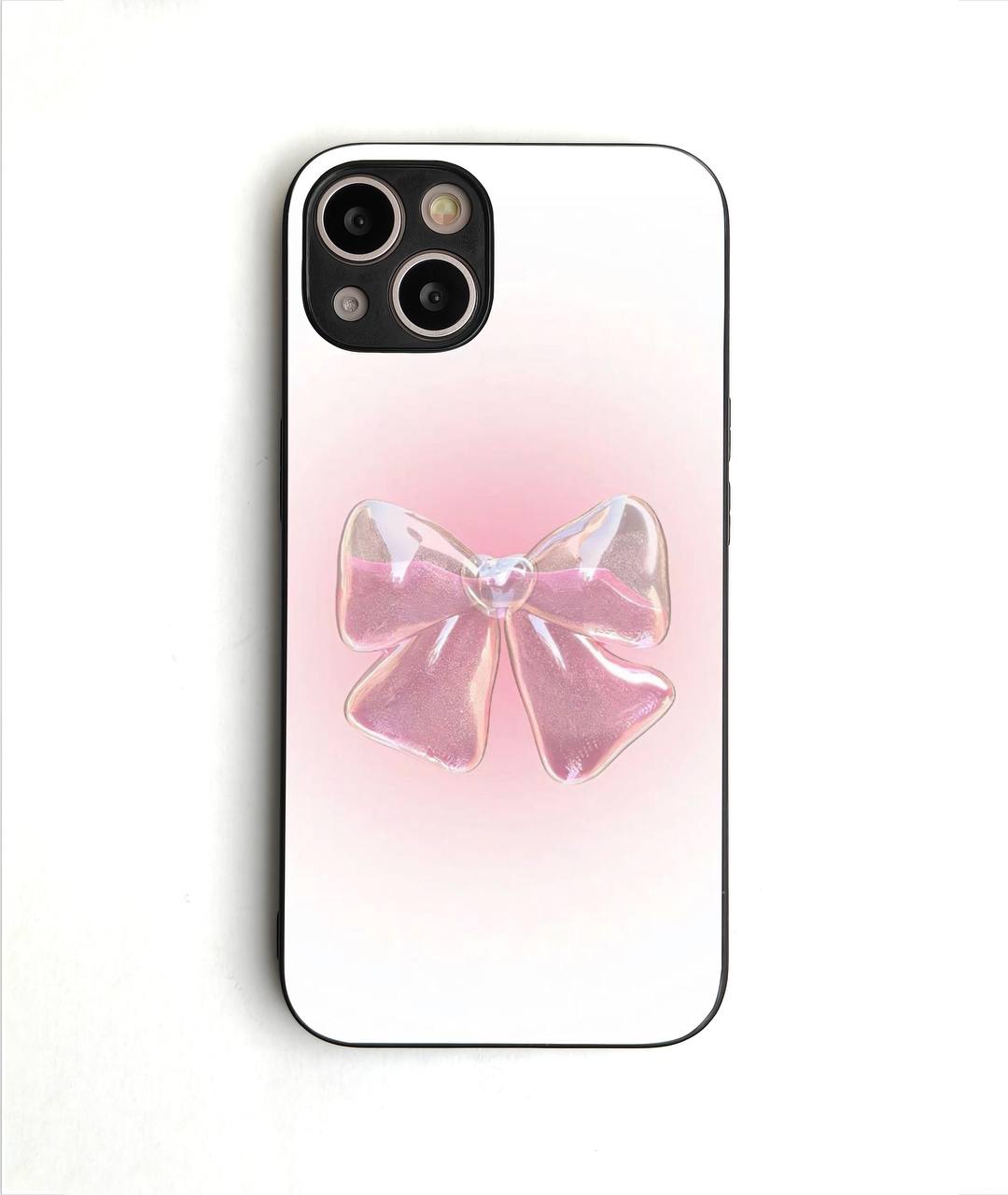 Semi Pink Ribbon Glass Case