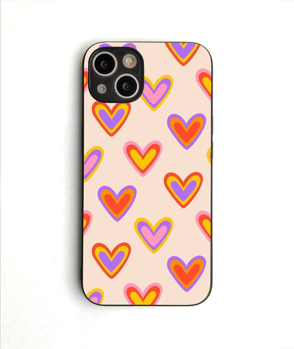 Multi Coloured love Glass Case